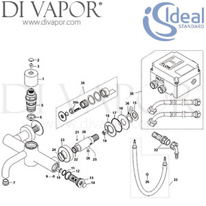 Ideal Standard Markwik Therm Wall Mounted Seq Proximity Non Domestic Tap Spare Parts - IDL DV 248